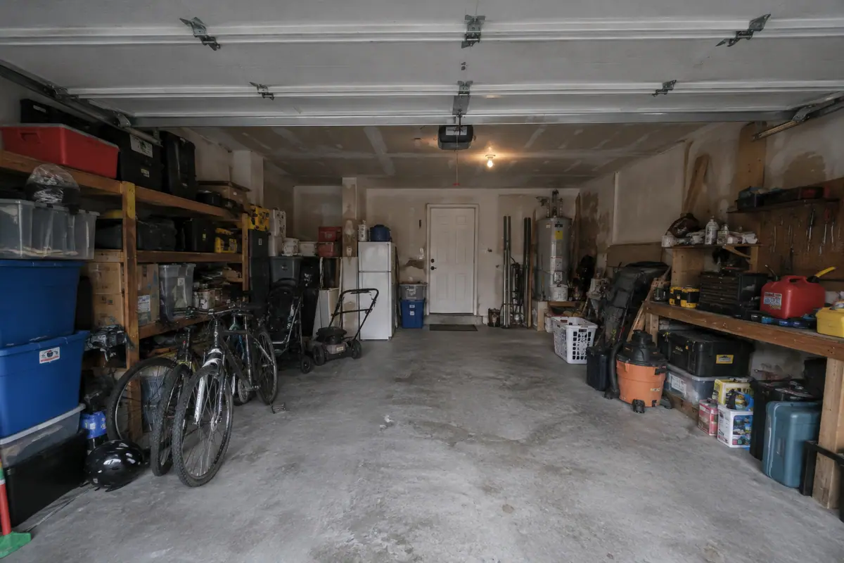 Declutter garage — before (phone photo)