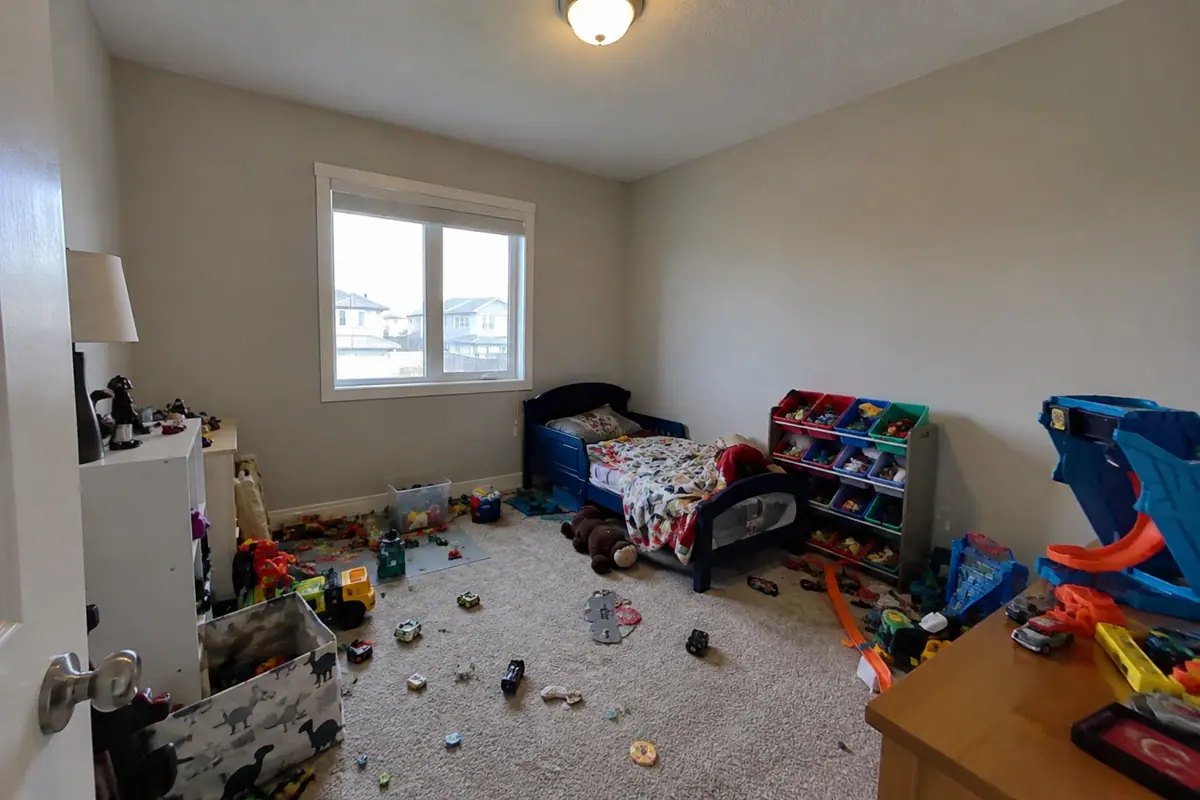 Declutter kids room — before (phone photo)