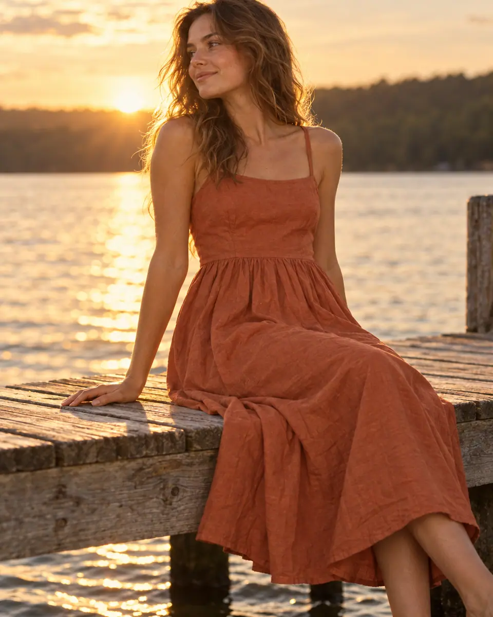 Lake dock sunset — result
