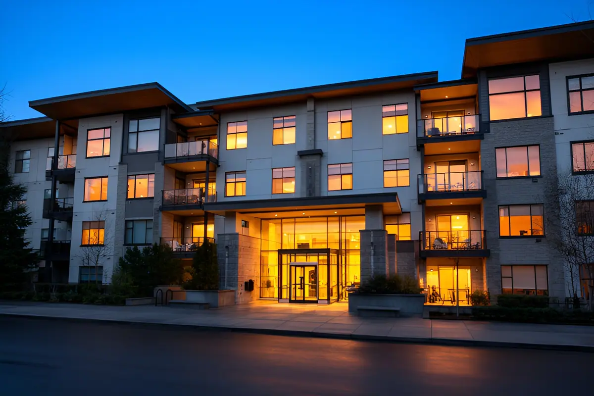 Condo balcony twilight — result