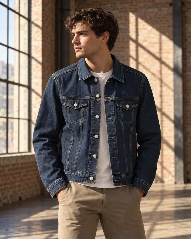 Industrial warehouse — Apparel on model AI photo