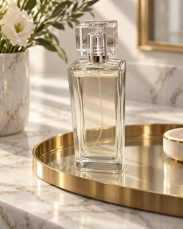 Bathroom counter marble — Cosmetics AI photo