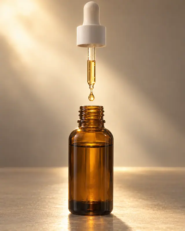 Dripping serum macro — Cosmetics AI photo