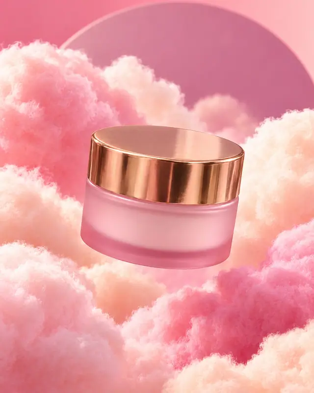 Floating pastel clouds — Cosmetics AI photo