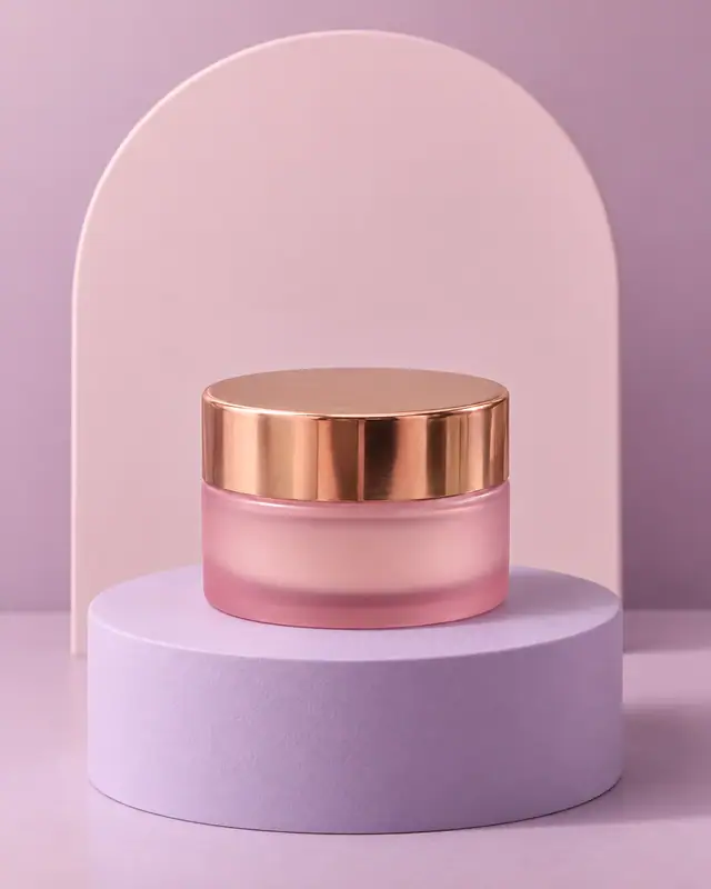 Pastel podium set — Cosmetics AI photo