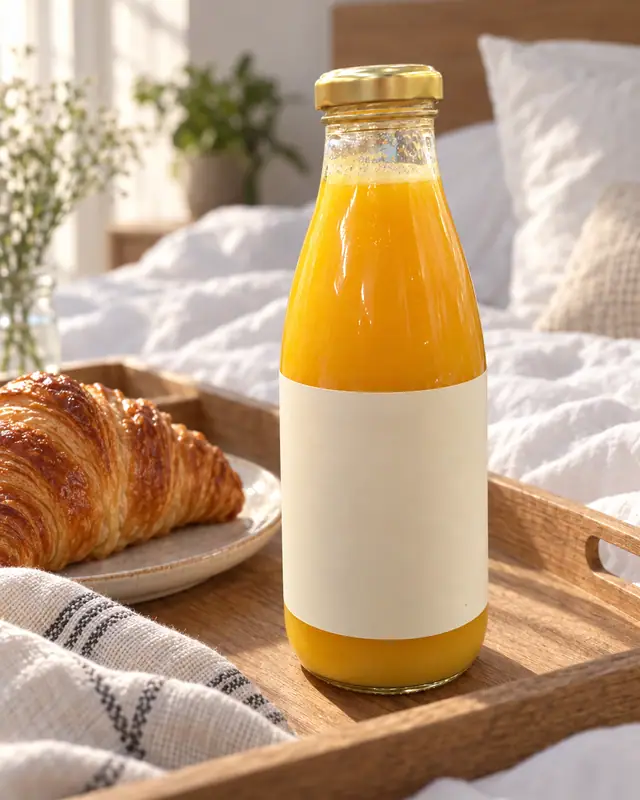 Breakfast tray in bed — Food & drink AI photo