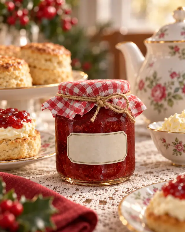 Jam stack with scones — Food & drink AI photo