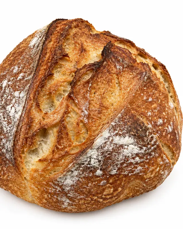 Pure white marketplace loaf — Food & drink AI photo
