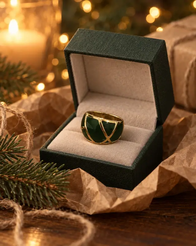 Gift wrap moment — Jewelry AI photo