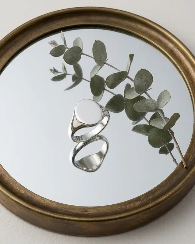 Mirror tray flat lay