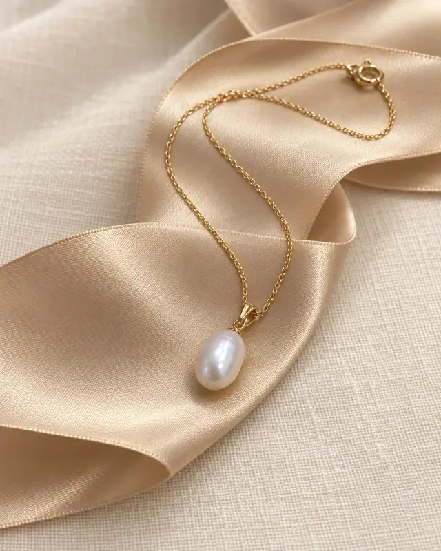 Silk ribbon drape — Jewelry AI photo