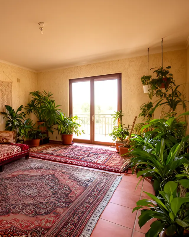 Bohemian living room — Virtual staging AI photo