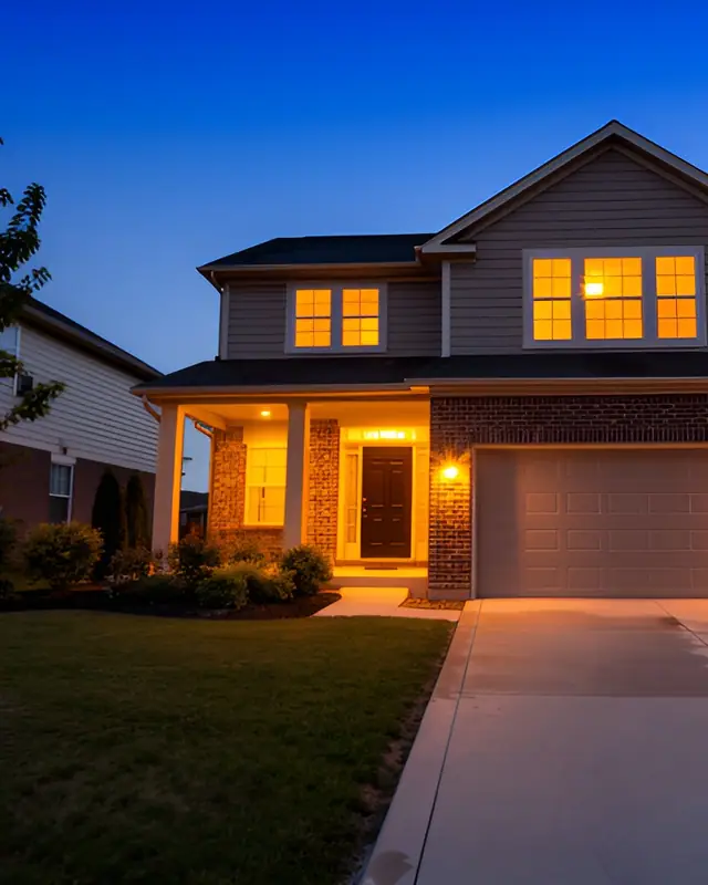 Suburban twilight — Twilight exteriors AI photo