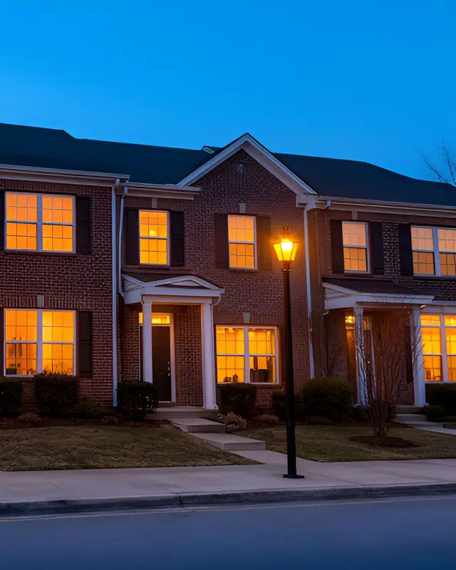 Townhouse twilight — Twilight exteriors AI photo